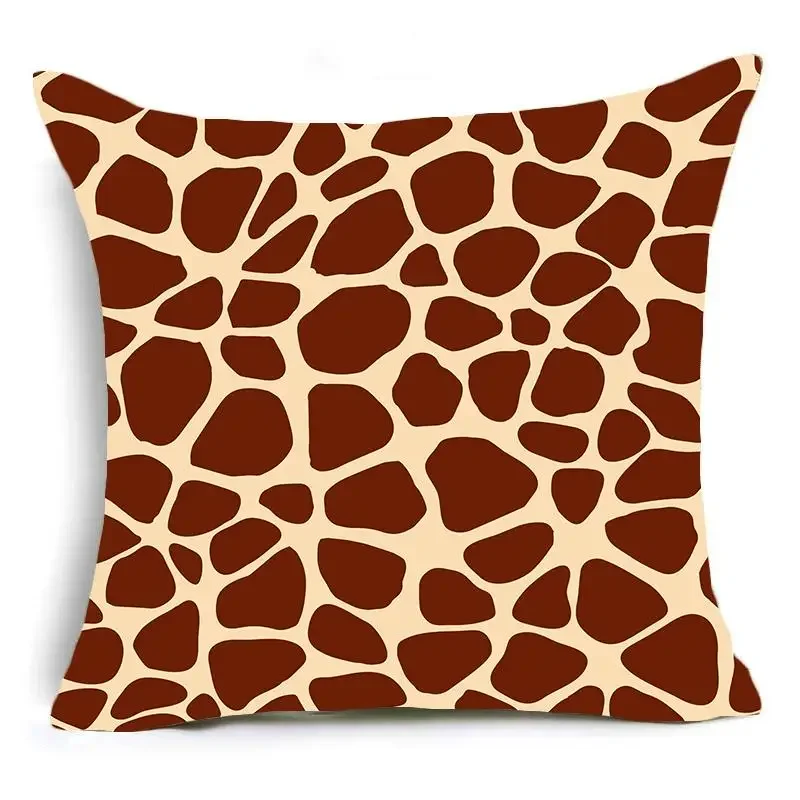 VIKAMA Animal Print Pillow Cover Leopard Tiger Zebra Cattle Snake Cushion Cover Home Sofa Chair Decor Pillowcase Home Decor