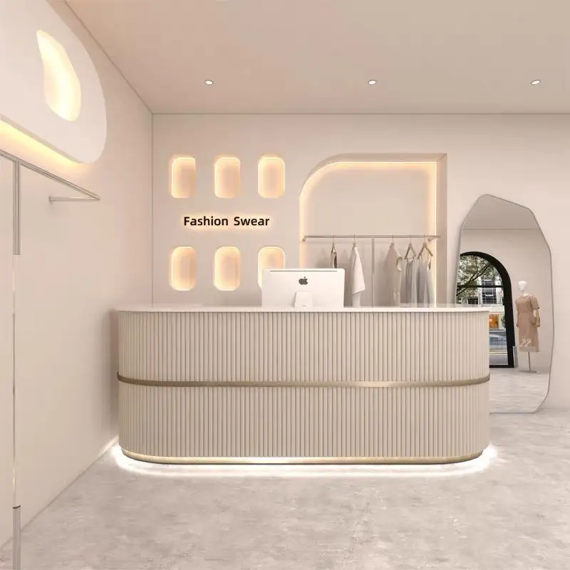 

Modern Front Desk Reception Counter Checkout U Shape Luxury Reception Desks Beauty Salon Clinic Mostrador Recepcion Furniture