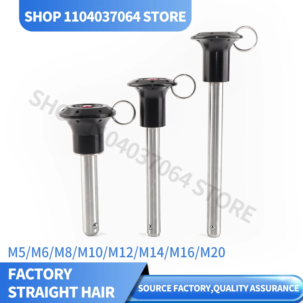 Red VCN111. Ball Lock Pins, Quick Release Pins, Button Type, Aluminium Safety Handle, Dia 5~8 Lgth 10 TO 100 mm Good Quality