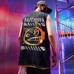 2021 Summer New Men's Tank Tops Fashion Streetwear Print Hip Hop Sleeveless Tank Top Men Casual Men Clothing Loose Men Tank Tops