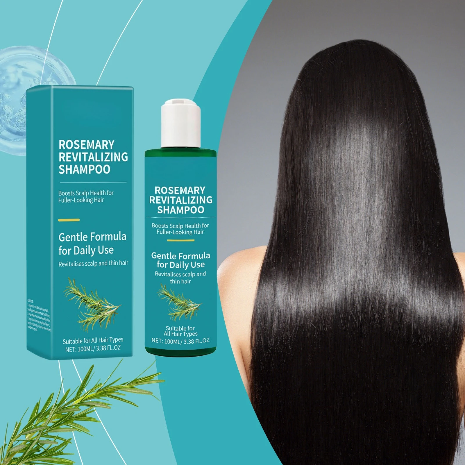 

Шампунь с розмарином, увлажняющий, блестящий, контроль жирности, не вызывающий раздражения, увеличение глянцевого питания, укрепление волос, кондиционирование кожи головы