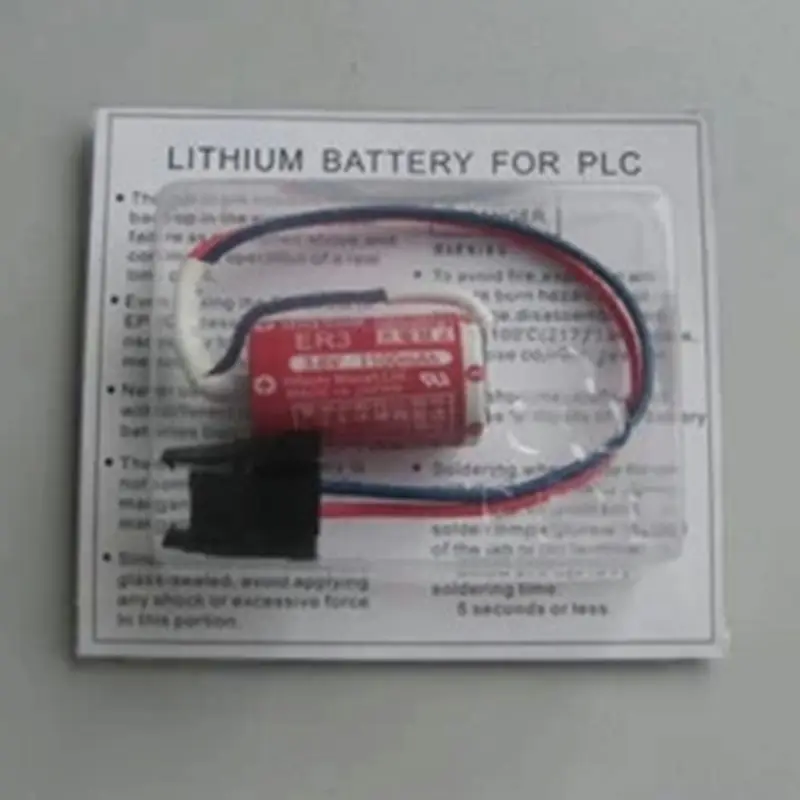 1pce  ER3 1/2AA 3.6V PLC Lithium Battery With Plug