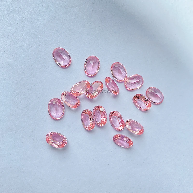 Piedras preciosas cultivadas en laboratorio de zafiro rosa, piedras preciosas cuadradas rosas, forma de corte de princesa, fabricación de joyas, venta al por mayor