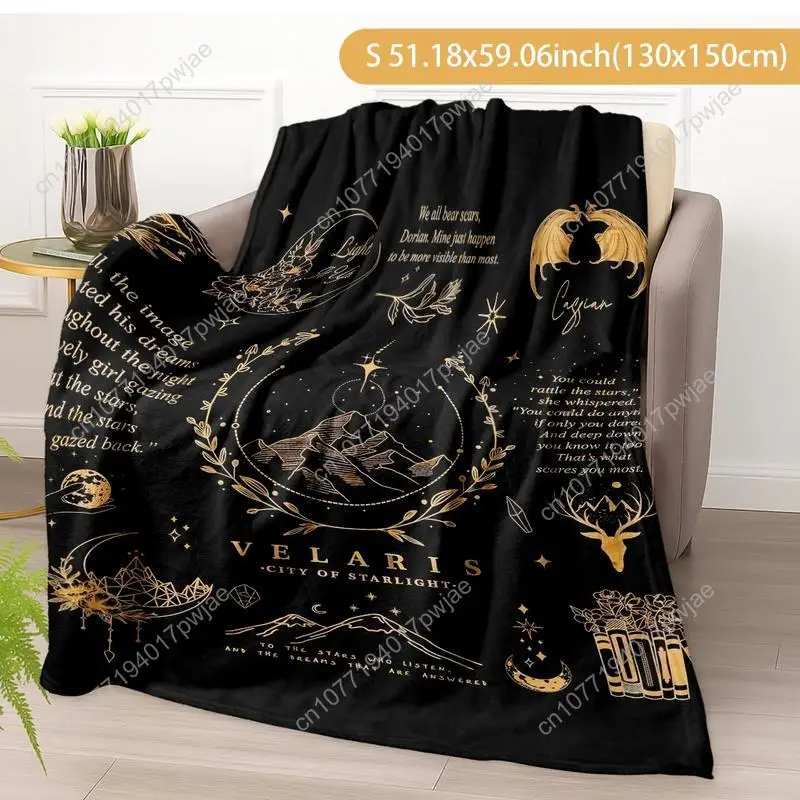 Acotar Merchandise Blanket Night Court Gift Thorn Rose Plush Pillow, Book Series Gift Sjm Fan Art Hsm Blanket Custom blankets