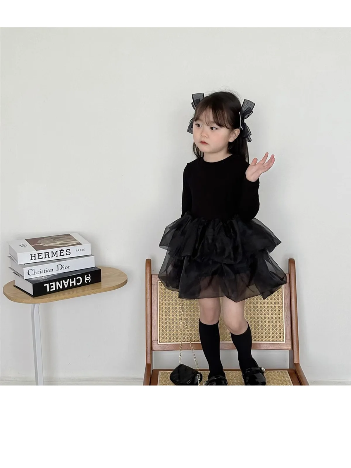 Frühling Herbst Langarm Prinzessinnenkleid für Mädchen, Schülerinnen-Tüllkleid, Leichtes, Bequemes Kinder-Freizeitkleid – Detail 17