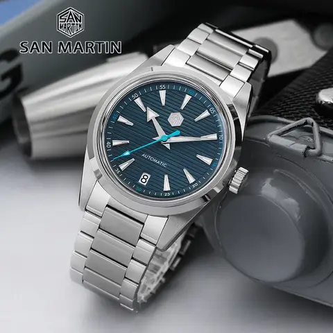 San Martin SN0113W V3 Men Watch ST2130 Movement Sapphire BGW9 Luminous Waterproof  Luxury 38mm Automatic Mechanical Watches
