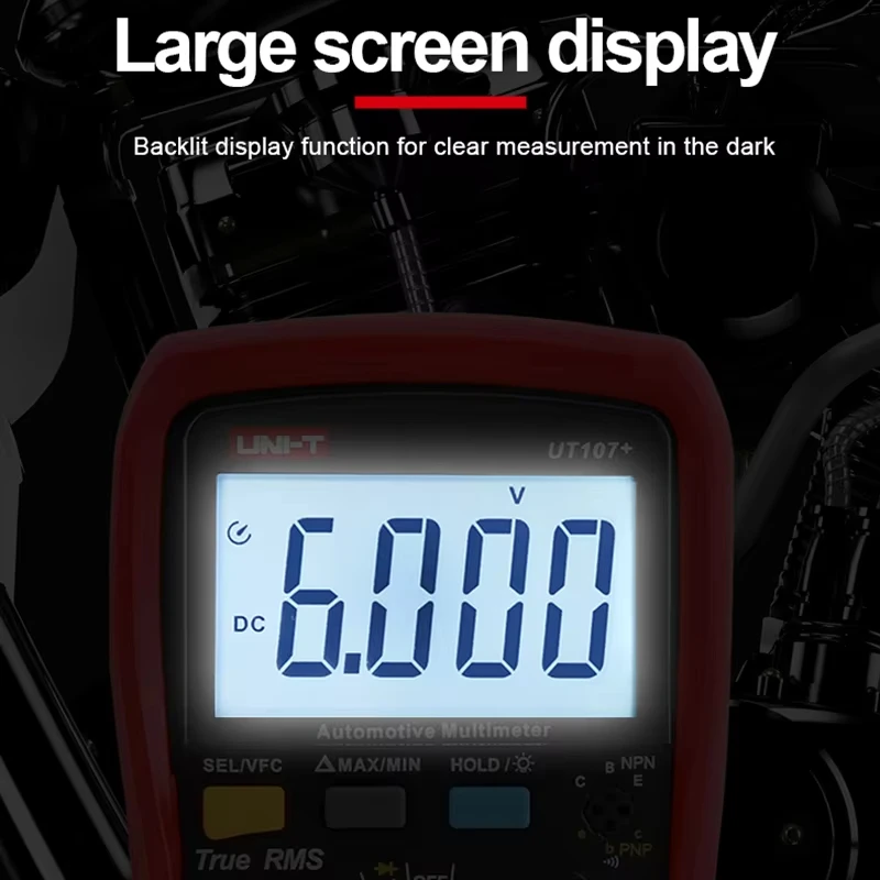 UNI-T UT105+ UT107 Plus Automotive Multimeter with Tachometer Engine Speed RPM VFC Tester Professional Digital Car Multi Meter