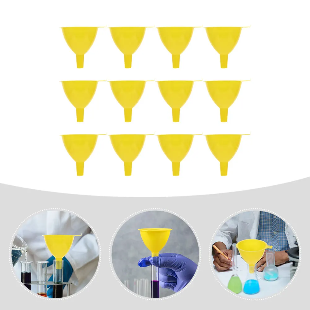 12pcs Laboratory Funnel Plastic Large Wide Mouth Small Water Food Grade Sturdy Garage Kitchen Teaching
