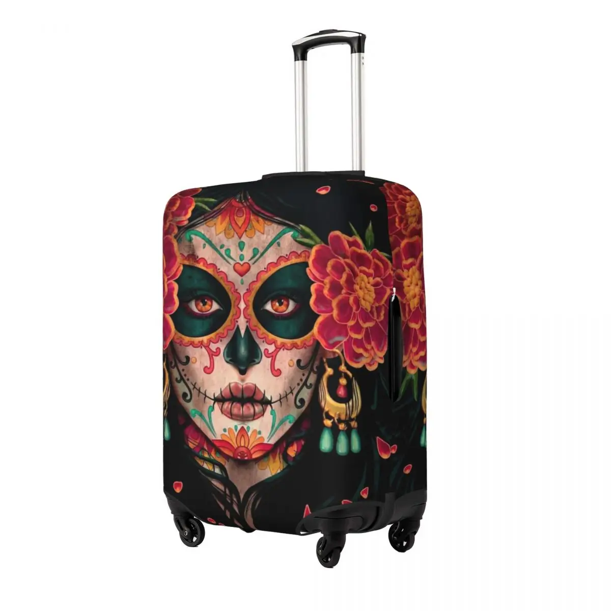 Day Of The Dead,Maria Dimova Print Luggage Protective Dust Covers Elastic Waterproof 18-32inch Suitcase Cover Travel Accessories