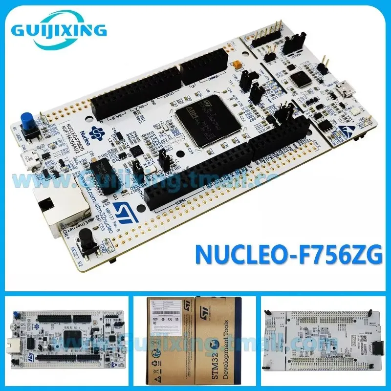 The NUCLEO-F756ZG uses the STM32F756ZGT6 microcontroller MCU Nucleo-144 development board