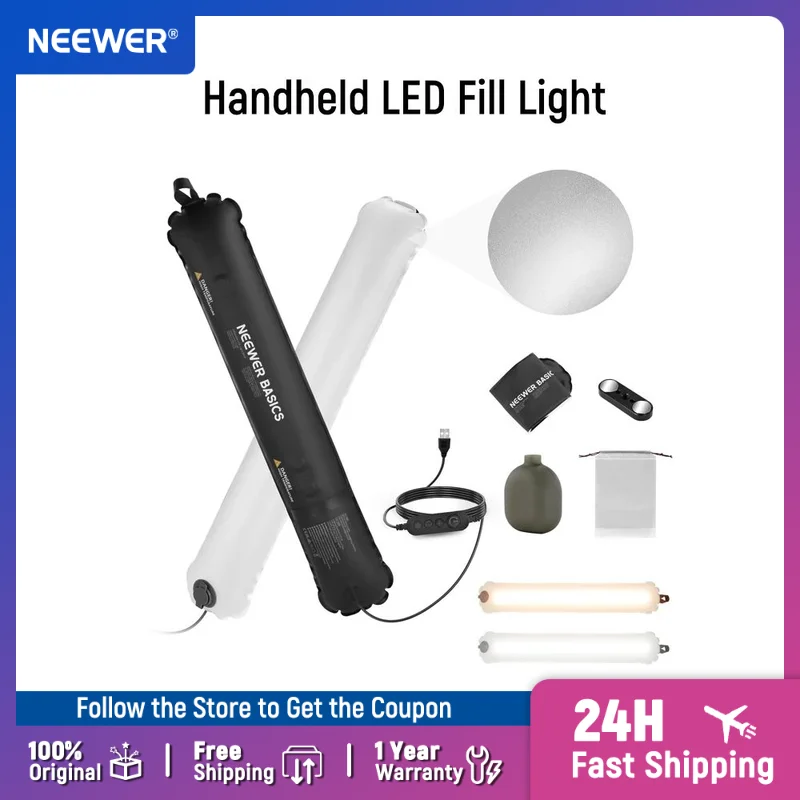 

NEEWER Basic 21W Handheld LED Fill Light Bi Color Portable Inflatable TPU Video Lighting for Studio Photography Video Recording