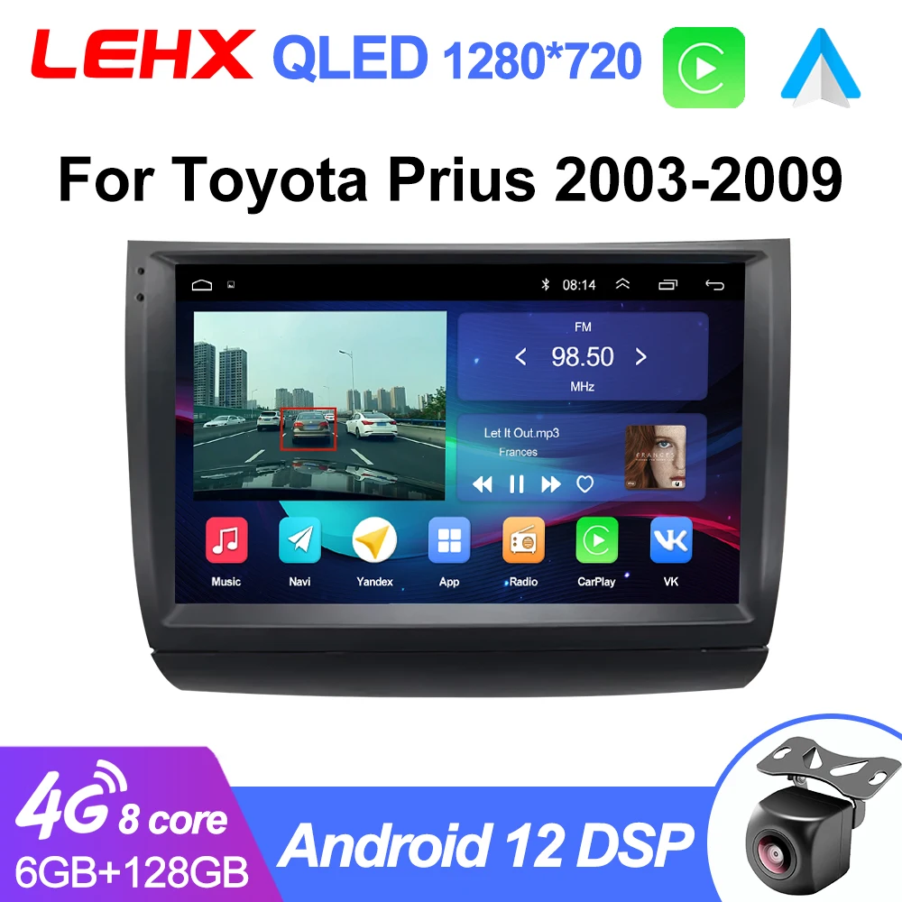 LEHX L6 Pro  Android 13 Car Multimedia Radio For Toyota Prius 20 2002-2009 GPS Navigation Stereo DSP Carplay WIFI Auto 2 Din