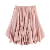 Mid-Length Women's Skirt 2025 Summer New Sle Decorative Layered Design Mid-Waist A-Line Skirt Faionable Ladies Skirt - Image 4
