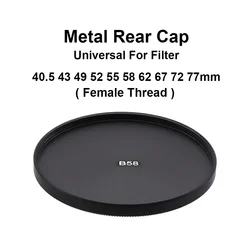 Couvercle arrière de filtre d'objectif en métal, couvercle en alliage d'aluminium, à visser, universel, 40.5mm, 43mm, 49mm, 52mm, 55mm, 58mm, 62mm, 67mm, 72mm, 77mm