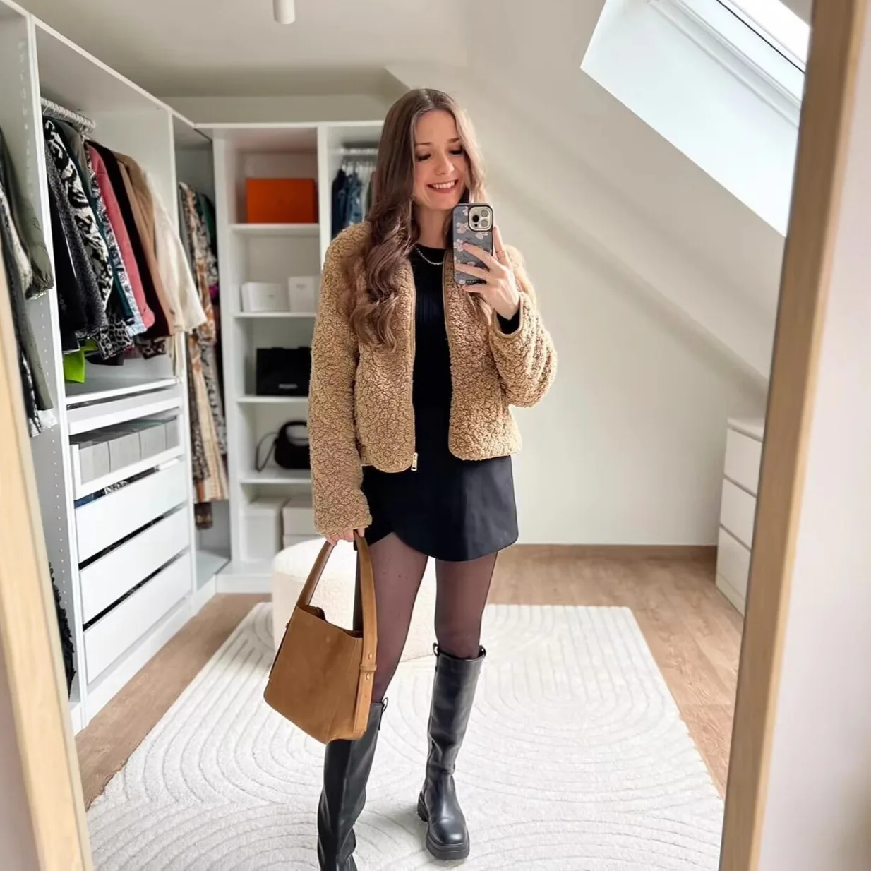 سترة نسائية للخريف مبطنة بالصوف ورقبة دائرية وسحاب وجيوب يطير وأكمام طويلة معطف سترة نسائي على طراز مترهل معطف حراري للإناث #3