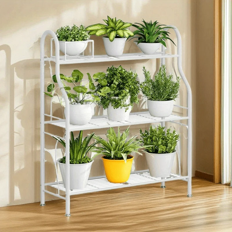 رف متعدد الأغراض من الحديد المطاوع عالي التحمل مكون من 3 طبقات - رف تخزين أرضي سهل التجميع للأحذية والكتب والمطبخ والملابس #3