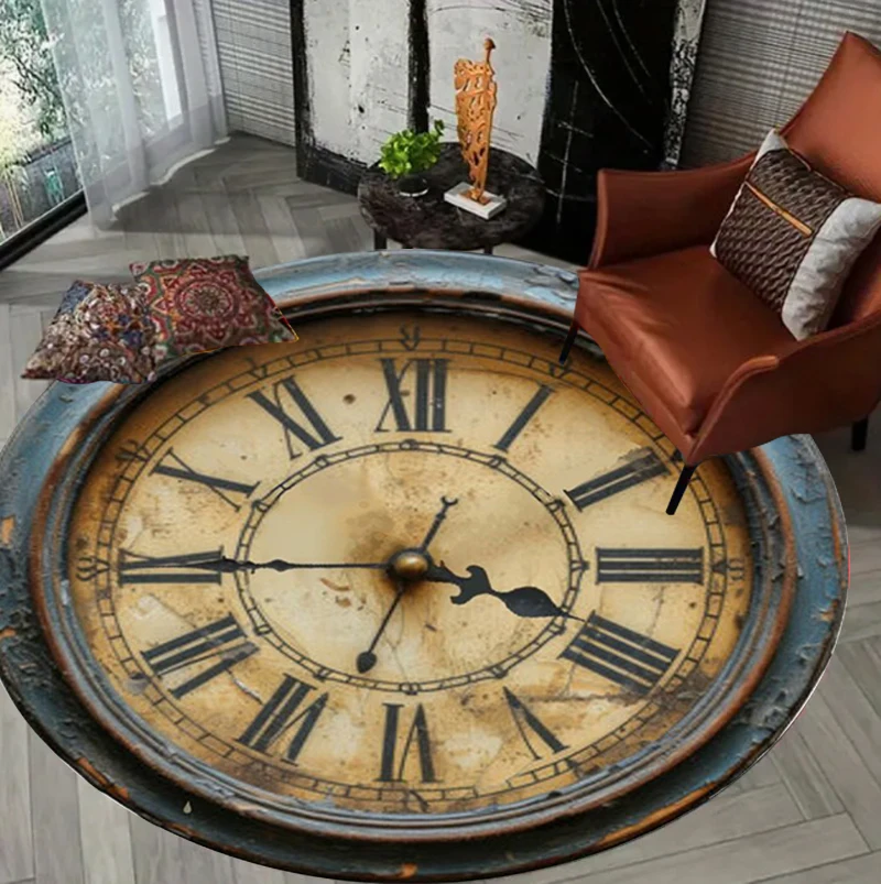 Clock Design Floor Mat Rugs Carpets Home Decoration Non Slip
