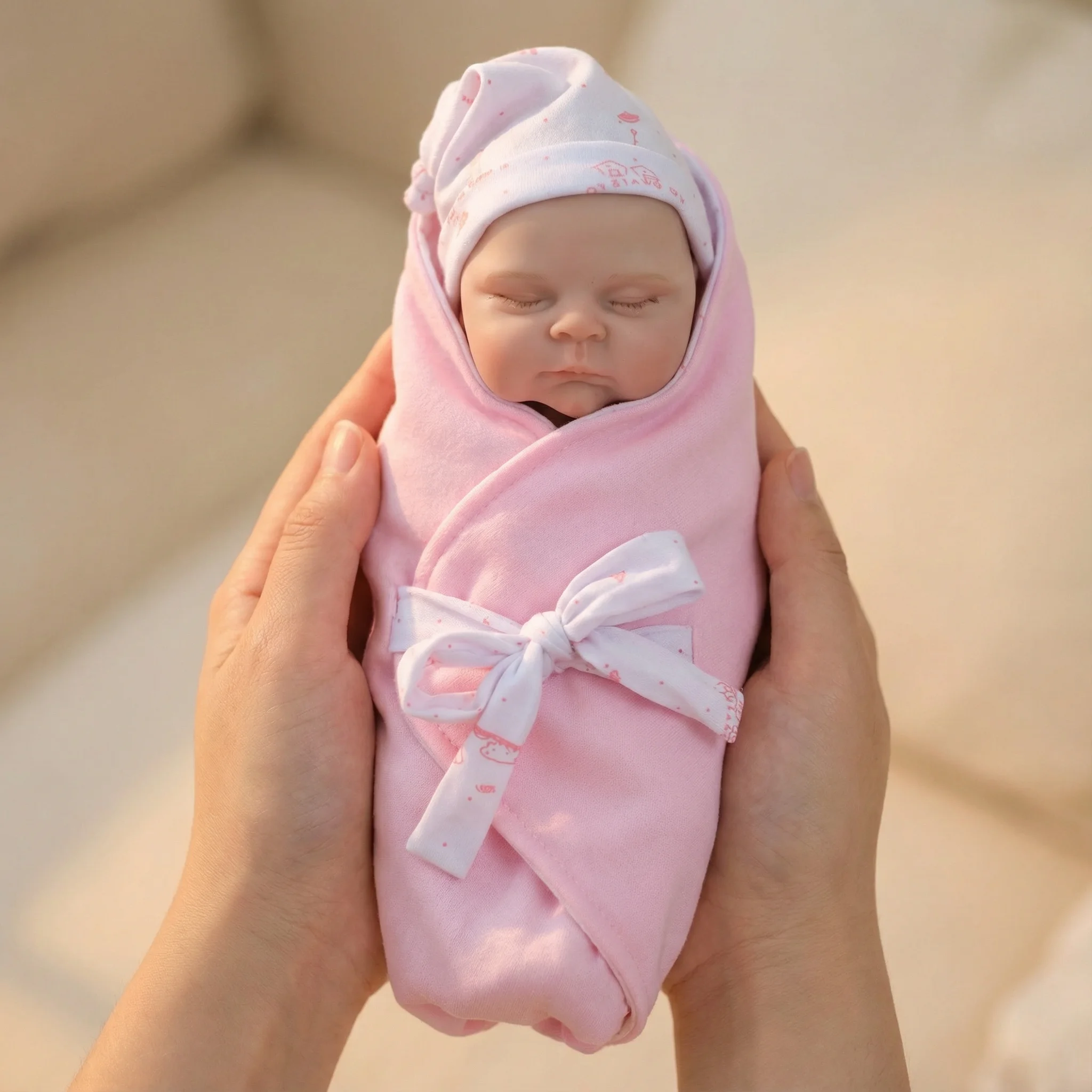 NPK 30 cm Wysokiej Jakości Solidna Super Miękka Elastyczna Silikonowa Lalka Reborn Bebe Brzoskwinia z Dziewczęcym Ciałem Bardzo Realistyczna Kolekcjonerska Lalka Artystyczna