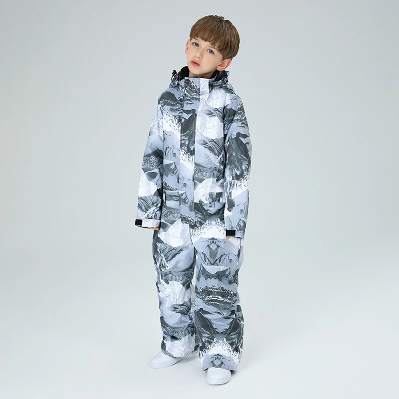 

SEARIPE 2025 Kids' All-Weather Ski Suit Set Waterproof Windproof Thermal Insulated One-Piece Snowsuit for Baby-Outdoor Snow Gear