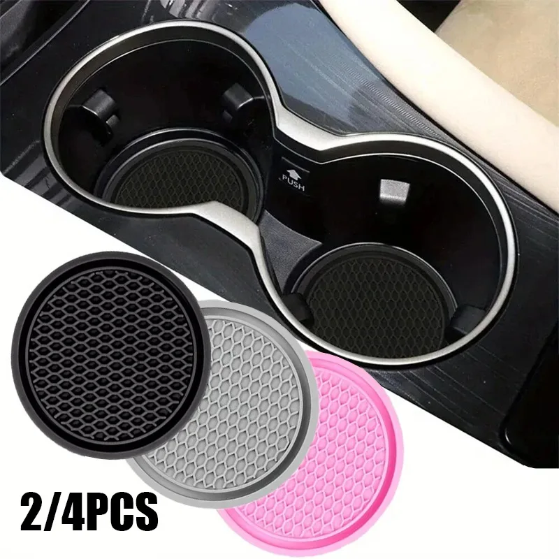 2/4PCS Car Coaster Embedded Universal Anti Slip Anti Fouling Waterproof Bottle Holder Car Decoration Styling Accessories