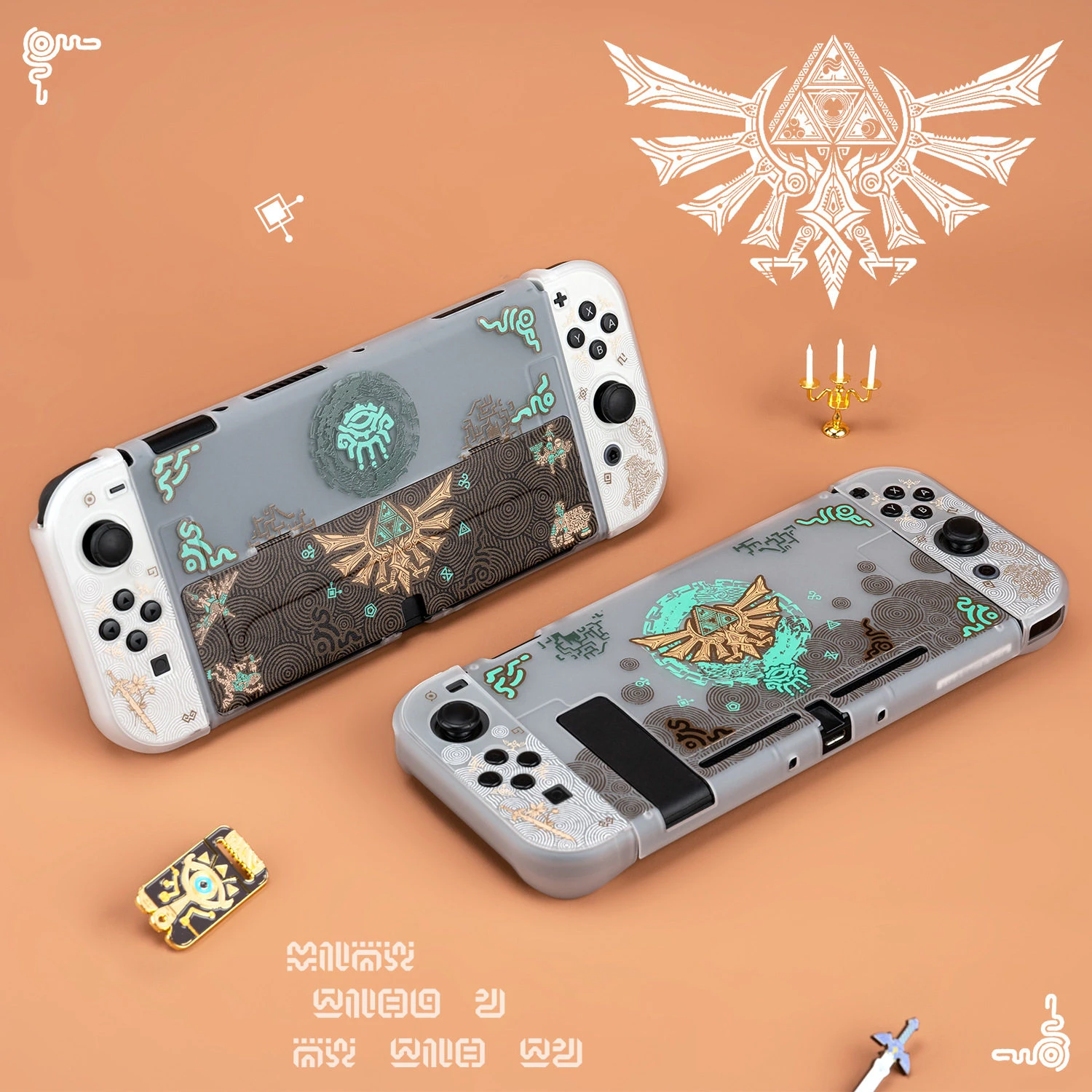 Funda Protectora Transparente con Diseño de Zelda para Nintendo Switch 2 OLED, Carcasa Rígida Desmontable, Funda Suave para Joy-Con, Accesorios para NS