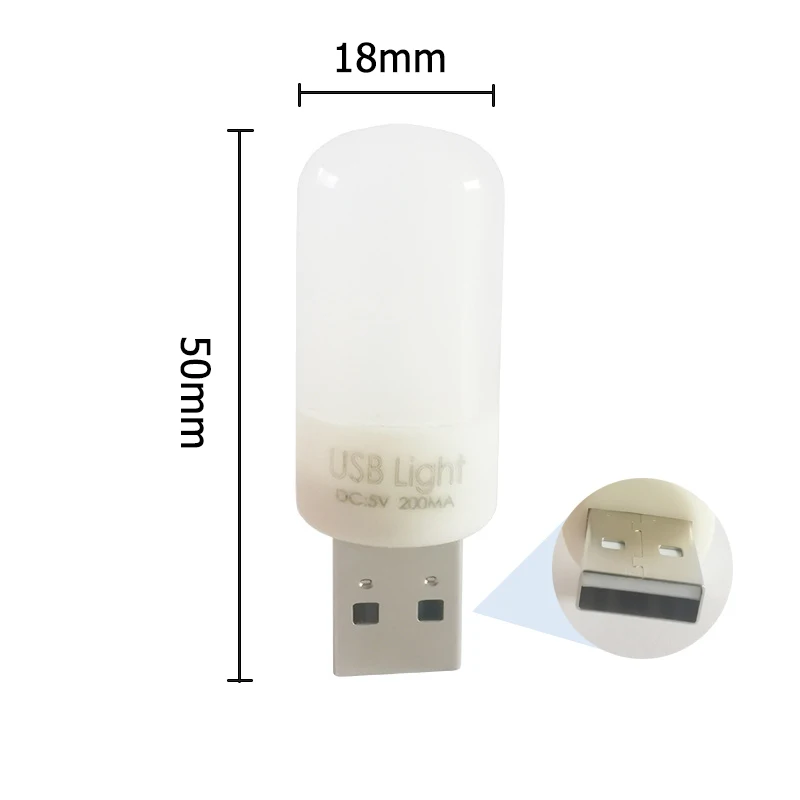 البوب ص ​ المحمولة USB LED ضوء الليل 5 فولت 1 واط حليبي الأبيض قذيفة LED مصباح دافئ/بارد أبيض لمبة LED صغيرة الاتصال مع بنك الطاقة Noteboo