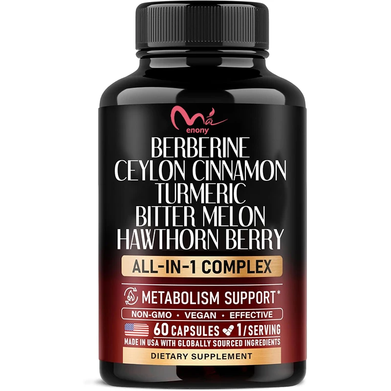 Ceylon cinnamon, berberine, apple cider vinegar, hawthorn berry, citrus, bitter melon, heart supplement - vegan 60 capsules