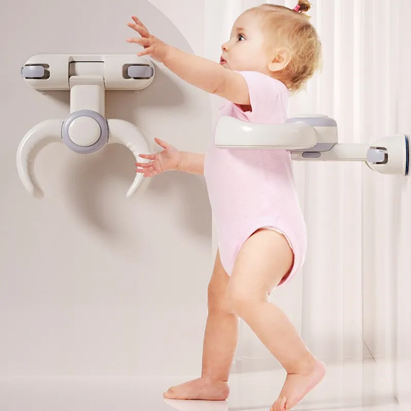 

Wall-mounted bath stand with suction cup stand for babies over 6 months old, adjustable baby standing bath stand