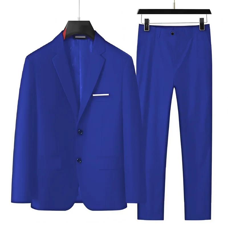 الرجال الدعاوى الرسمية الأعمال محززة التلبيب العريس بدل زفاف للرجال 2 قطعة سليم صالح البدلات الرسمية السترة السراويل Trajes De Hombre #4