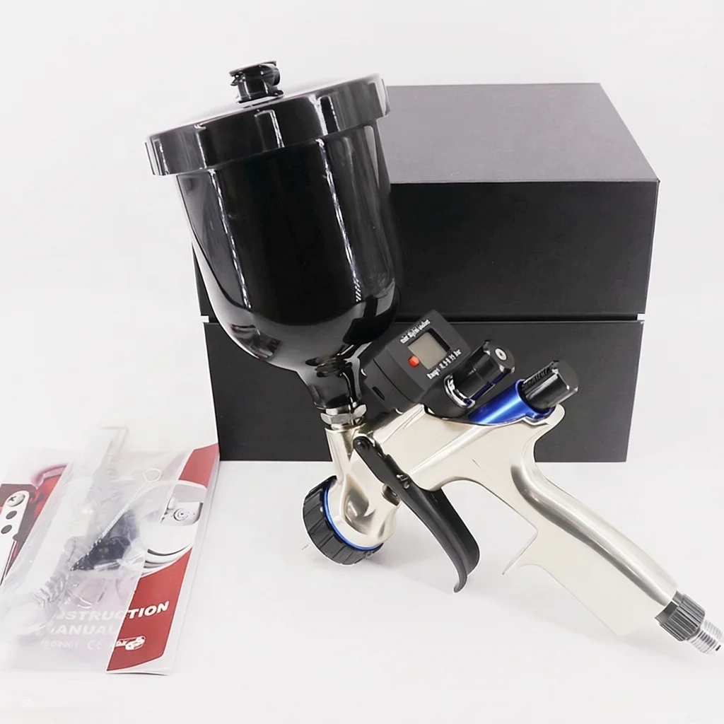 1.3mm Pressure Digital Readout Display Professional Auto Spray Gun Top Best Quality Autobody Car Auto Body Color Paint Spray Gun