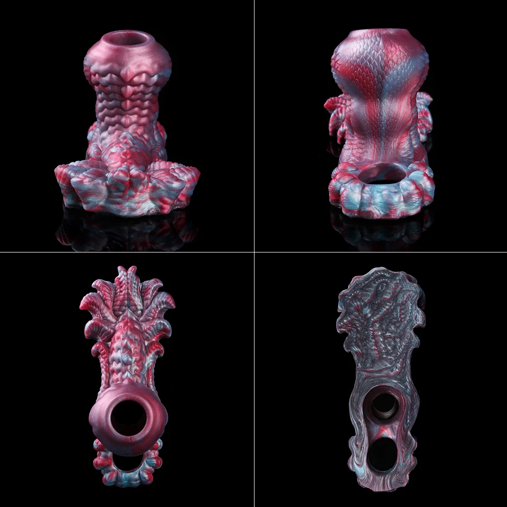 NNSX Realistic Dog Knot Cock Sleeve Silicone Dildo Sheath Elastic Cock Ring for Delay Ejaculation Penis Girth Enhancer Sex Toys view 3