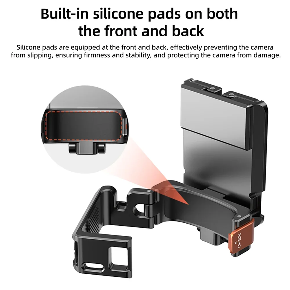 Vrig Pocket 3 حامل كاميرات مراقبة عالي الجودة مغناطيسي متعدد الوظائف إطار حماية معدني قفص ث 1/4 توسيع الحذاء البارد لـ DJI Pocket 3 #2