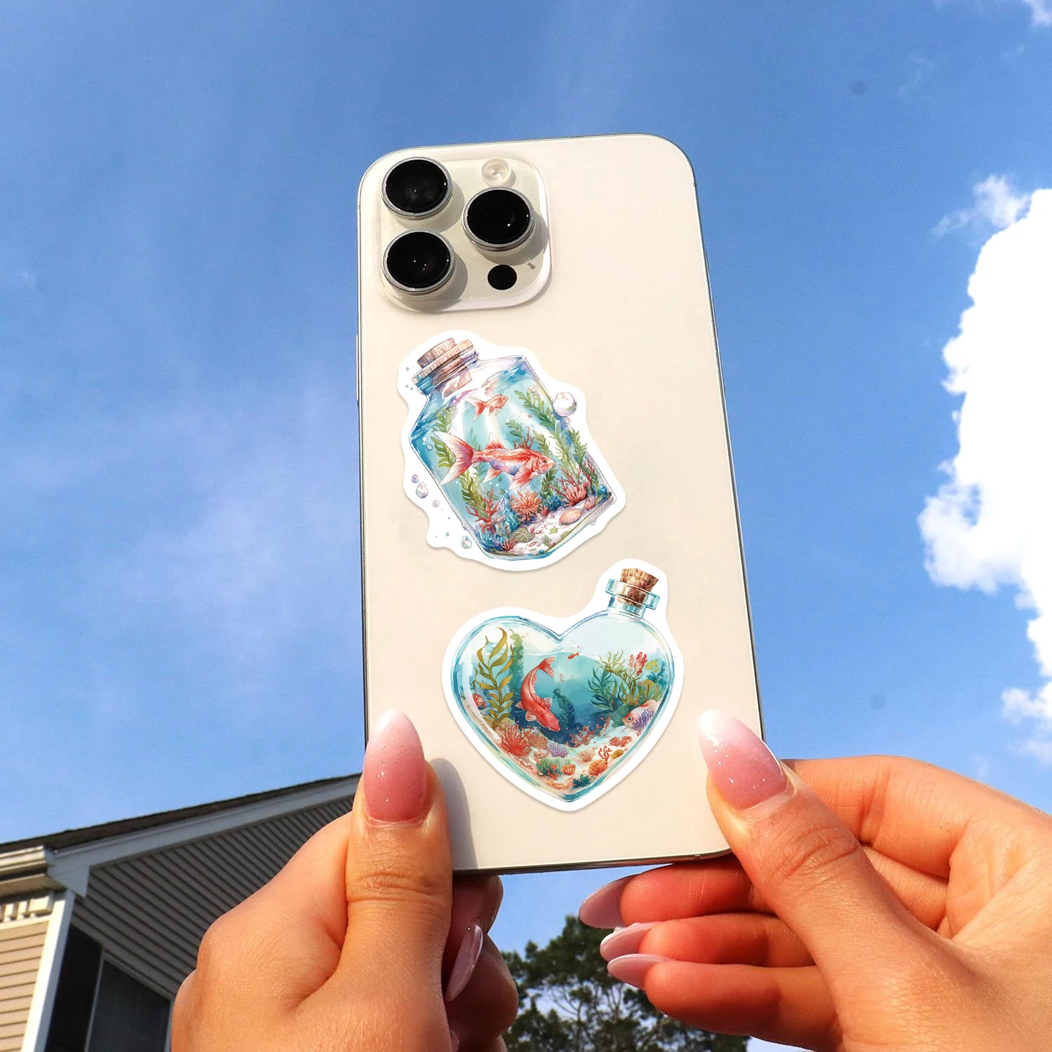 50 قطعة العالم في زجاجة العالم تحت الماء ملصقات طفل DIY بها بنفسك حقيبة التزلج المحمول الأمتعة الكتابة على الجدران ملصق الشارات