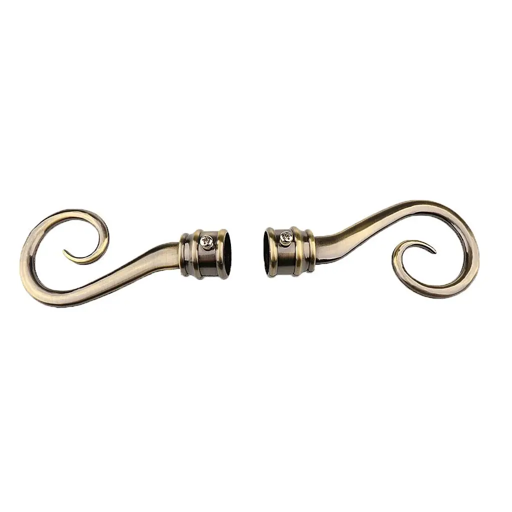 Decorative Curtain Rod Finials Sturdy Metal End Caps for Window Curtain Poles 22mm Modern Style