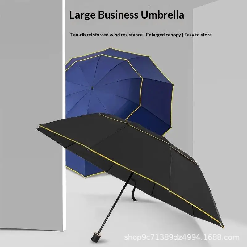 Double Strong Wind Resistant Umbrella Rain Women Large Folding Non-automatic Umbrellas Men Family Travel Business Paraguas