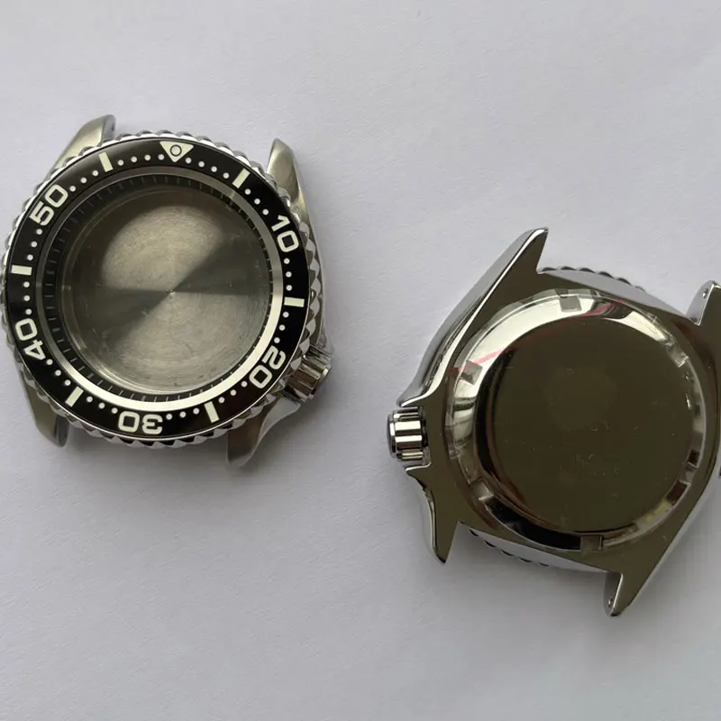 Solid 41mm Stainless Steel SKX007 Diver Watch Case BGW-9 Blue Luminous Ceramic Bezel Suitable For NH35/36 Movement 30Bar