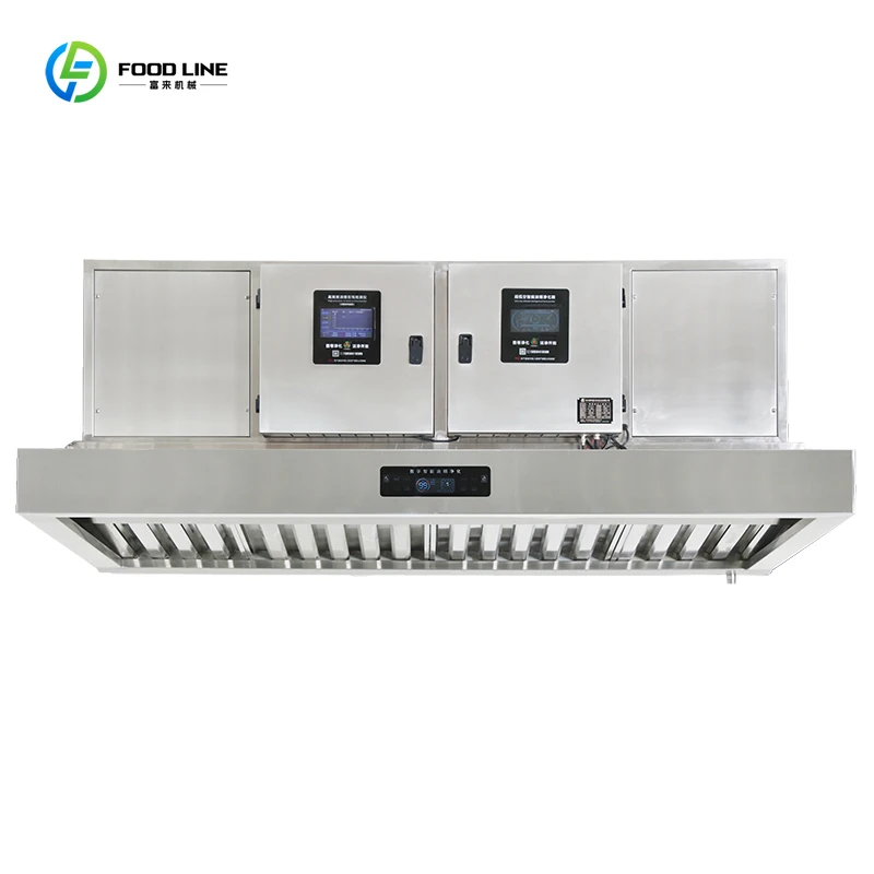 High Efficiency 98% Commercial Oil Fume Purifier Stainless Steel 220V/380V All in One Machine for Restaurant Kitchen customized