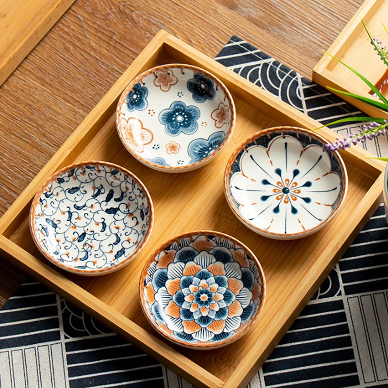 Japanese Side Dishes Sauce Tray,Porcelain Soy Sauce Dish Sauce Bowl Seasoning Dishes Soy Dipping Sauce Dishes Ceramic Bowl