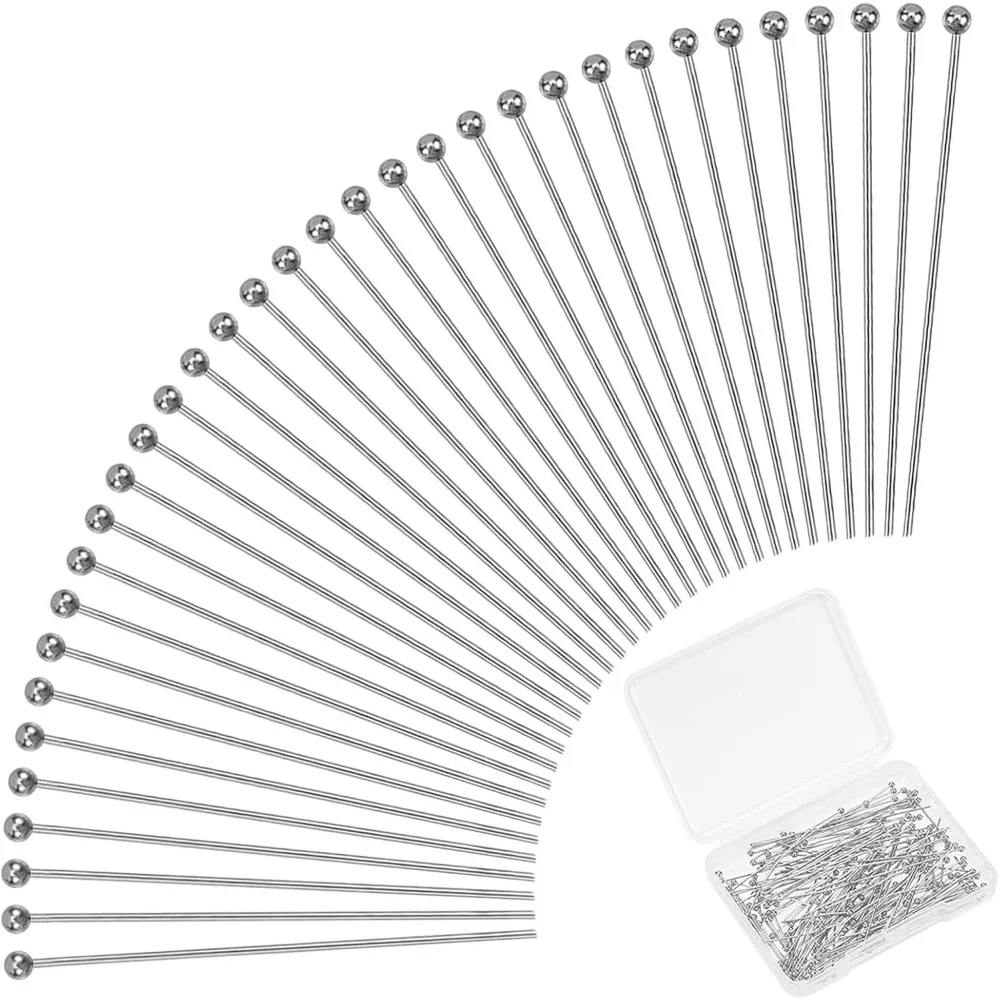 500pcs 40mm 304 Stainless Steel Ball Head Pins Jewelry Making Pins 21 Guage Bendable Headpin for Earring Pendant Bracelet