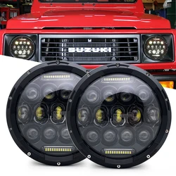 75W 7 인치 Led 헤드라이트 H4 하이 빔 자동차 러닝 라이트, 지프 랭글러 JK Lada Niva 4x4 로프 UAZ 우랄 헌터 허머용, 2 개