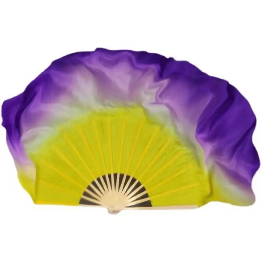 Abanico corto chino de bambú de 31cm para danza del vientre, práctica de bailarina, pares multicolores, abanicos de bambú para danza Yangko