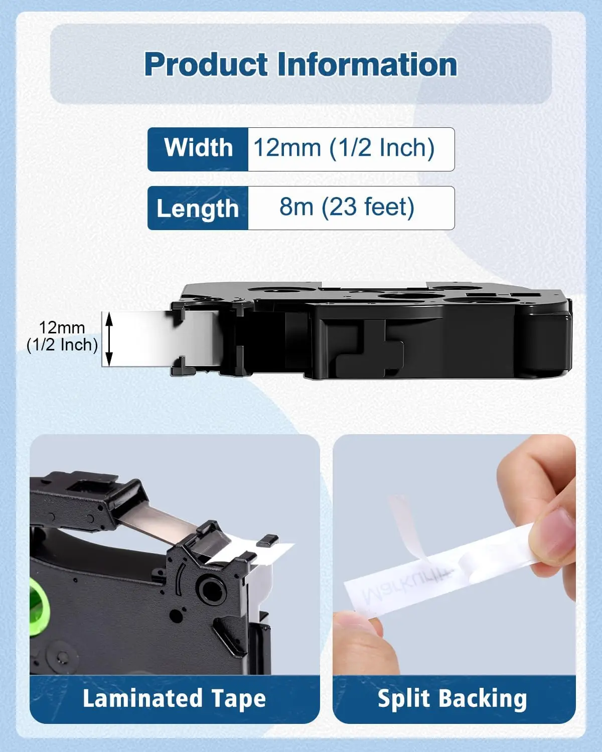 Tape Label Brother kompatibel 6/9/12/18/24mm TZe-231 TZe-251 TZe-241 TZe-334 TZe-211 untuk P touch PT-H110 E105 H101C H100LB D210