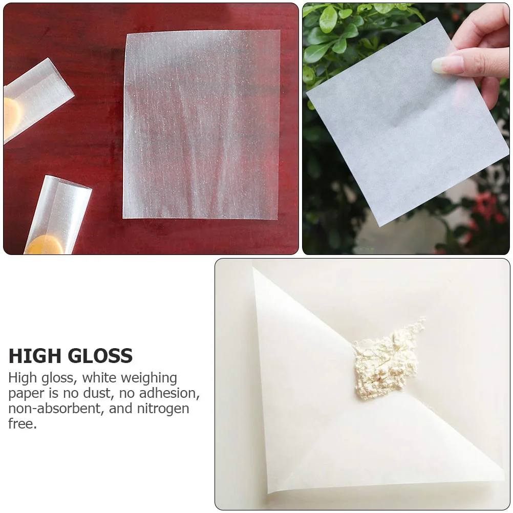 500 Sheets Weighing Paper Quantitative for Scale Balance Dish Sample Gelatinous Paste Non-Stick Square Laboratory