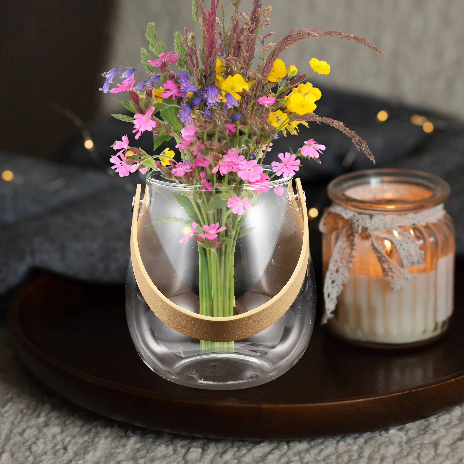 

Refined Glass Vase Aroma Diffuser Bottle Beautiful Flower Holder Home Office Bookcase Shelves Decor Unique Gift