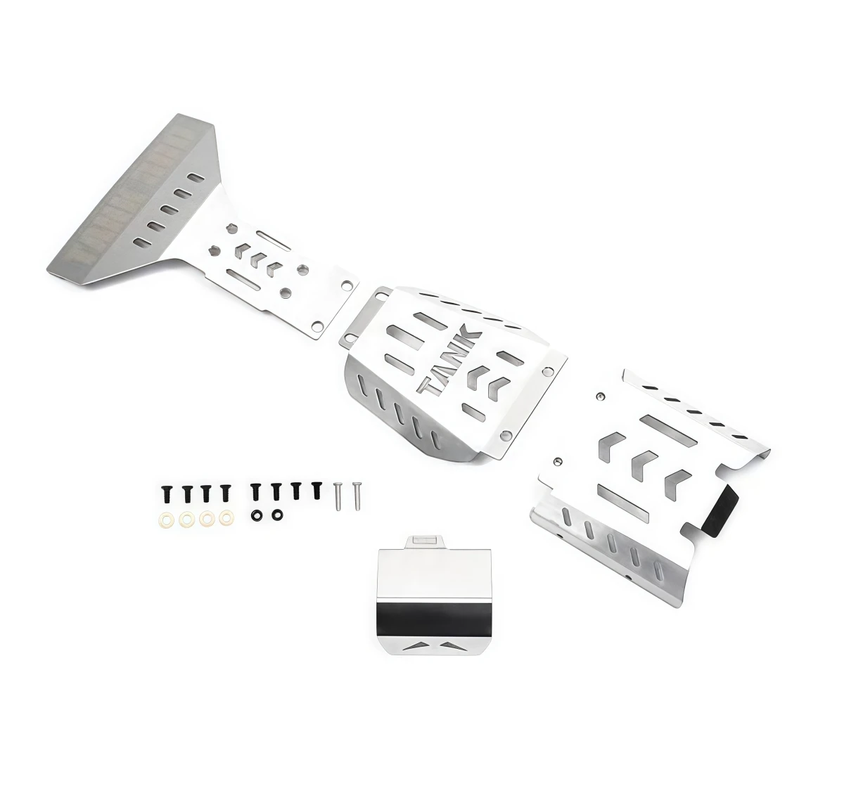 Metal Chassis Armor Skid Plate Full Set For Traction Hobby KM THOR Tank 300 1/8 RC Crawler Competition Version Upgrade Parts