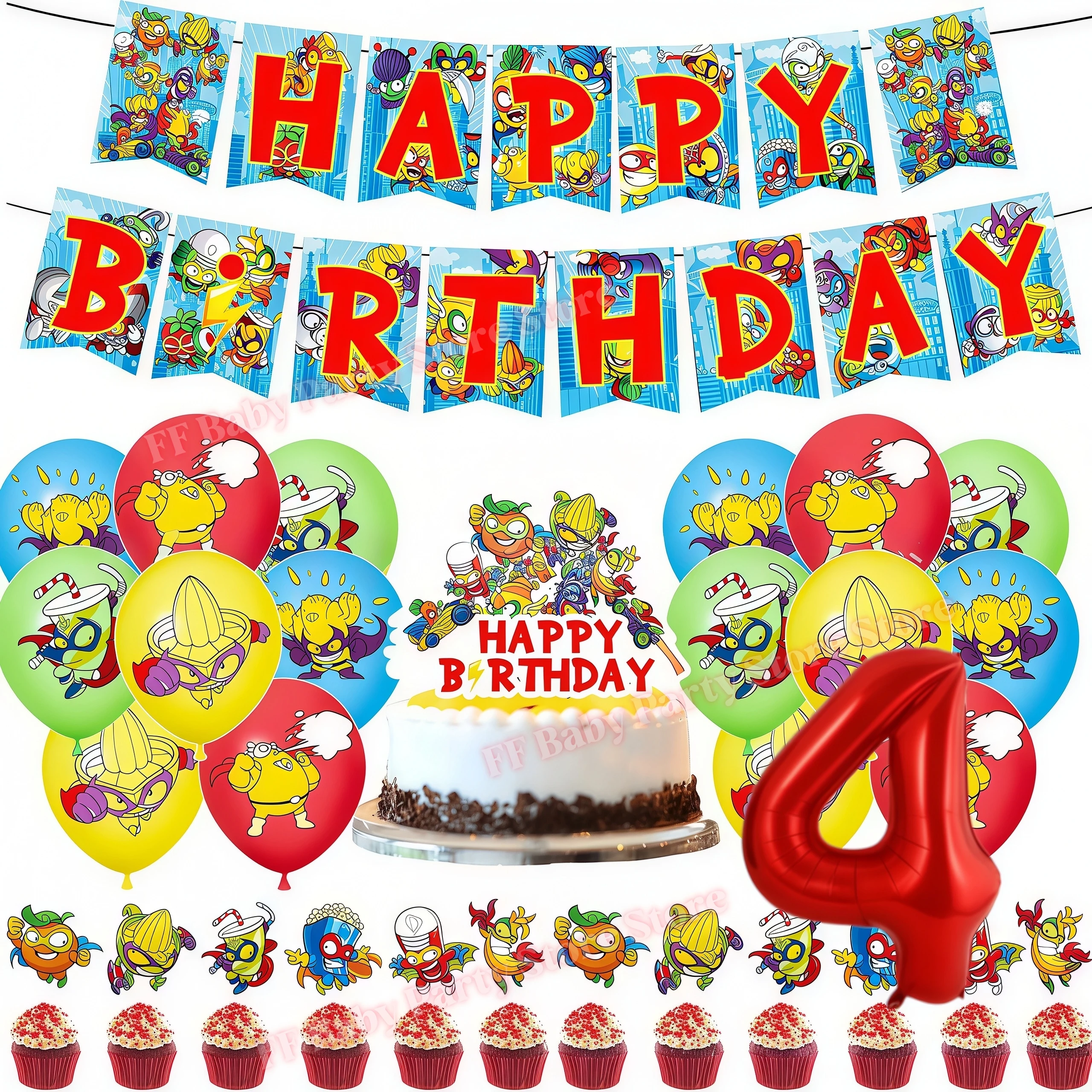 Superthings Geburtstagsparty-Dekoration Superzings Spielballons Tortendekoration Hintergrund Babyparty-Event-Zubehör Kindergeschenke – Detail 21