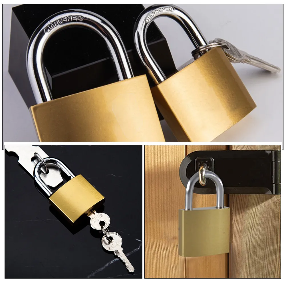 4Pcs Brass Small Padlocks for Locker Drawer Suitcase Travel Solid Security Locks with Keys Padlock with Key Locker Lock