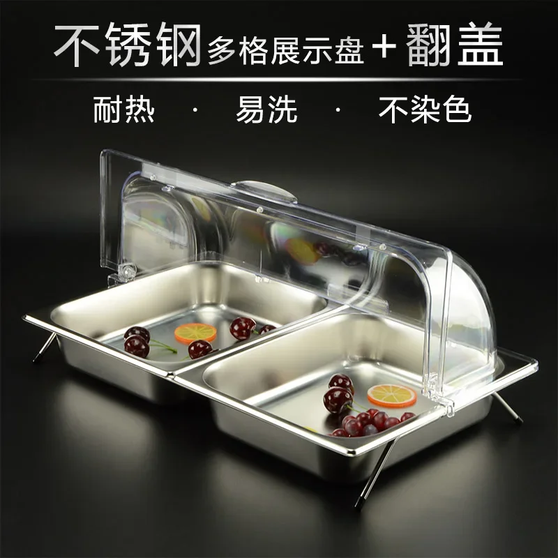 Hotel commercial buffet  grid with lid display plate braised vegetable cooked food braised cold vegetable sauce material box