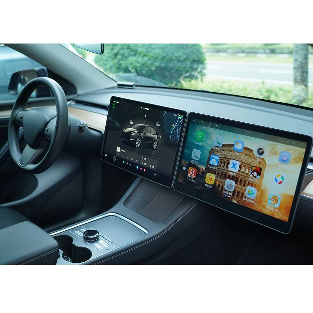 15.6 Inch Passenger Entertainment Screen for Tesla Model 3 Y Highland Support Wireless Carplay Passenger Media Player