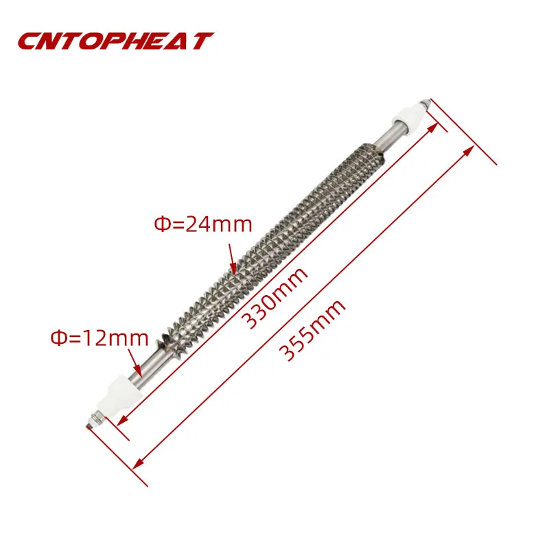 220V 350W Fin Heater Stainless Steel Hot Air Heater Electric Spiral Heating Resistance for Disinfection Cabinet Heating Tube